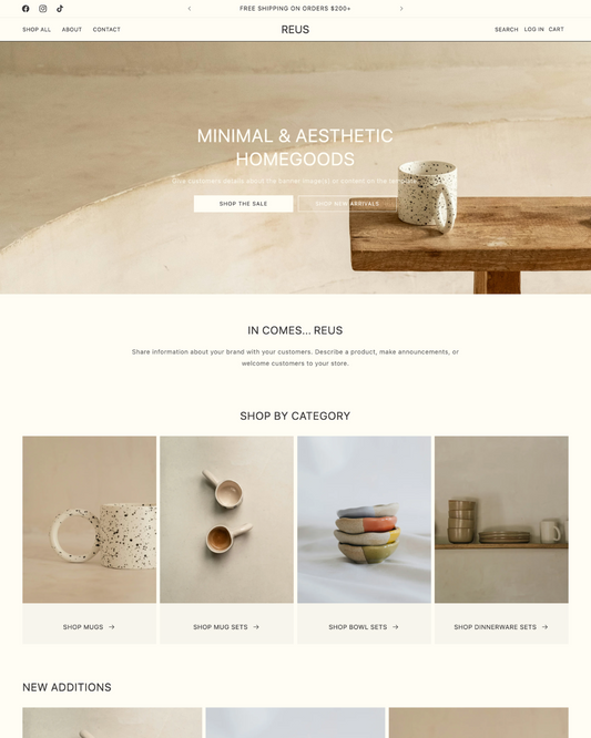 Reus Studio Kinde shopify website template